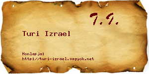 Turi Izrael névjegykártya